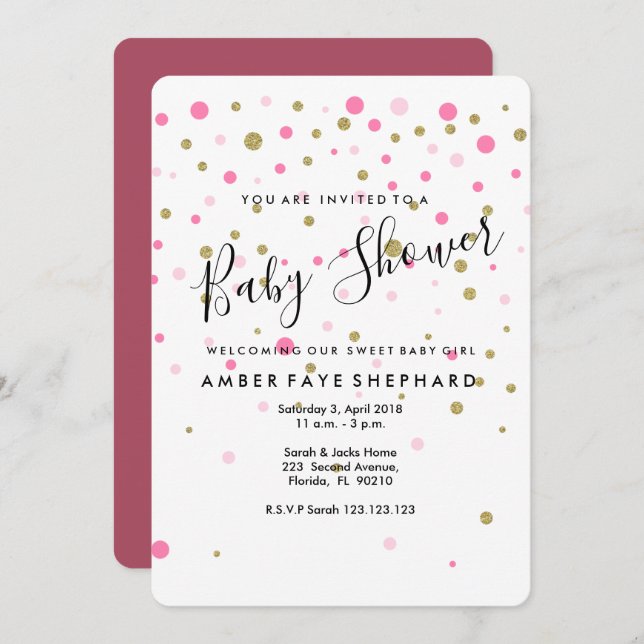 Sip and See invite, new baby, welcome party Invitation (Front/Back)