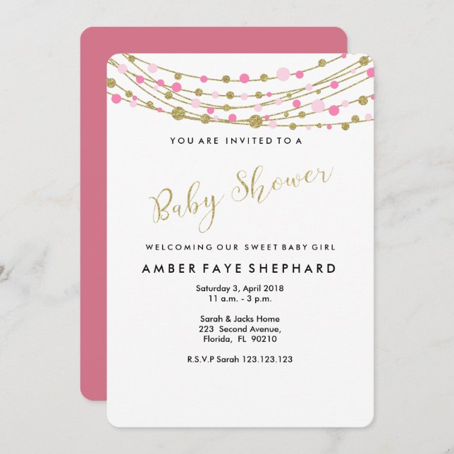 Sip and See invite, new baby, welcome party Invitation (Front/Back)