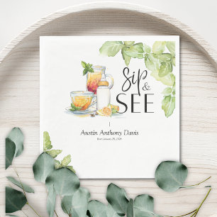 Sip and See Meet The Baby Napkin