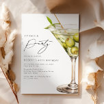Sip Back & Party | Funny Martini Birthday Invitation<br><div class="desc">Attention all fabulous party-goers! Get ready to celebrate a tini bit older in style with this Birthday Party Invitation. Channel your inner James Bond or Bond girl with our sophisticated design featuring a witty quote and a watercolor illustration of a martini complete with olives and olive branches. Our modern invitation...</div>
