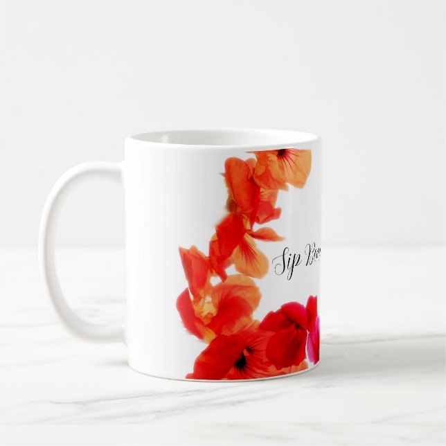 Sip Beautifully 11oz Coffee Mug (Nasturtium wreath (Left)