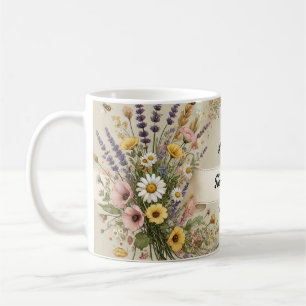 “Sip, Bloom, Repeat” Cottagecore Wildflower Mug