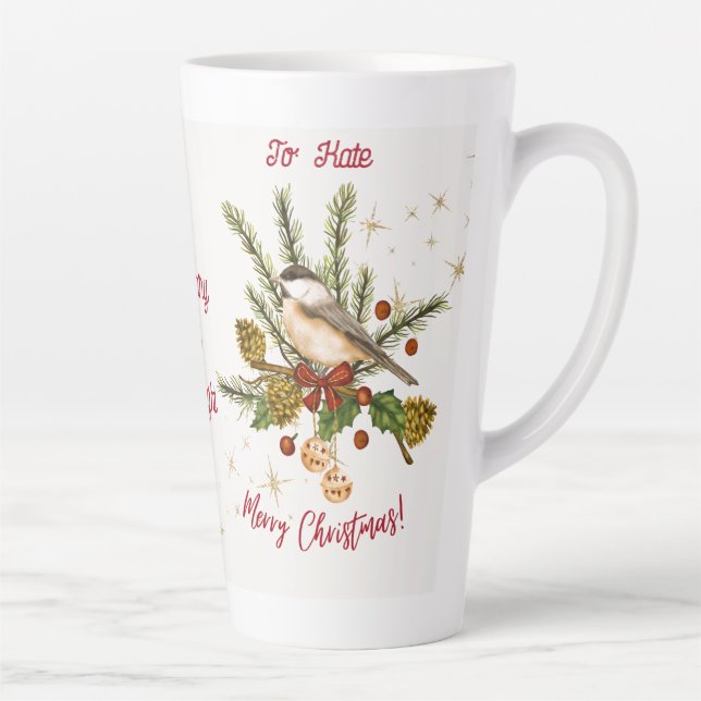 Sip & Cherish: Your "Postcard" Christmas Mug;  Latte Mug (Right)