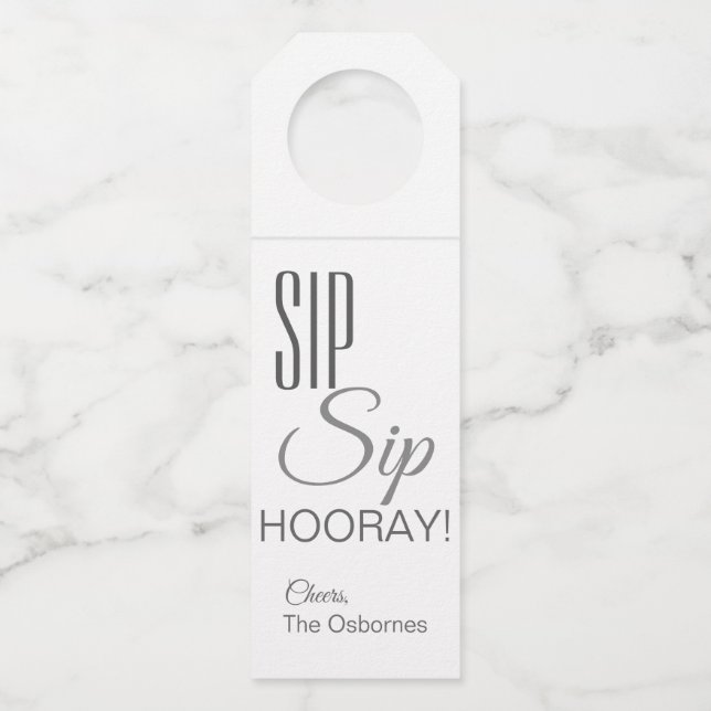 Sip de Sip hourra ! Étiquette de coup de bouteille (Devant)