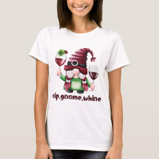 SIP, GNOME, WHINE Wine Lovers Automne T-shirt