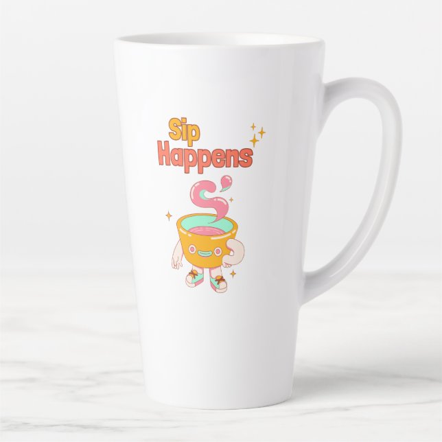 Sip Happens Humor Latte Mug (Droite)