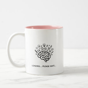 Sip Happens Minimalist Funny Modern Typography Two-Tone Coffee Mug