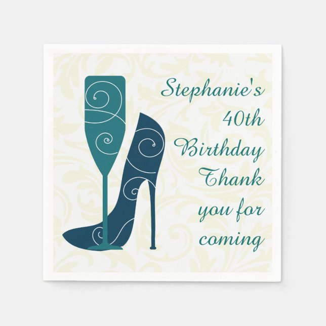 Sip in Style Wine Champagne Paper Napkins (Front)