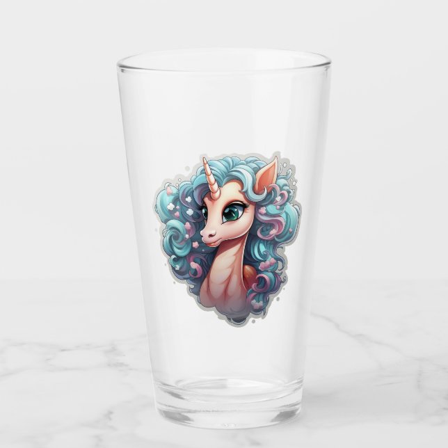 🦄 "Sip mystique" Unicorn Tumbler en verre 🌟 (Devant)