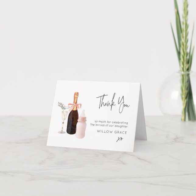 Sip n See New Baby Folded Thank You Card (Front)