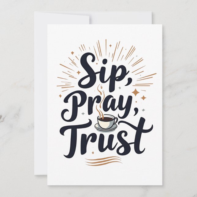 Sip Pray Trust Coffee And jesus Lover   Save The Date (Front)