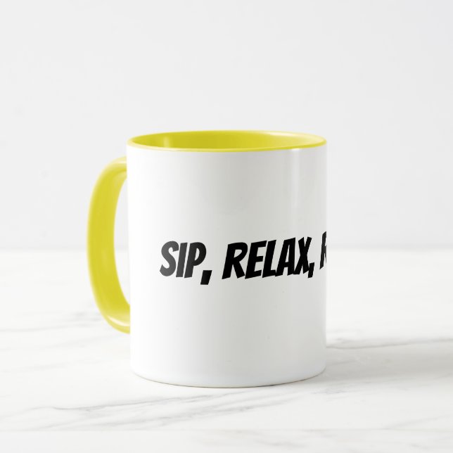 sip, relax, repeat mug (Front Left)