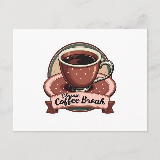 Sip & Savour: Greetings from the Retro Café  Postcard (Front)