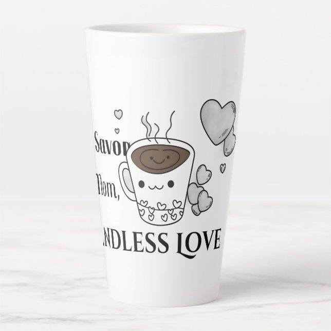 Sip Savour Love Mom Latte Mug (Front)