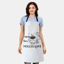 Sip Savour Mom Endless Love Apron, Mothers Day Gif