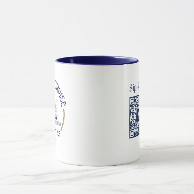 Sip & Sea Coffee Mug with QR Code (Centre)