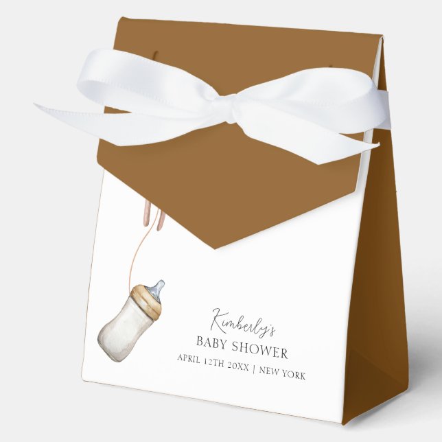 Sip & See Boho Balloon Bottle Baby Shower Favor Box (Front)