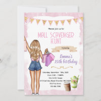 Sip Shop mall scavenger hunt Invitation