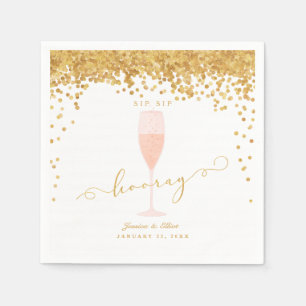 SIP SIP HOORAY Bachelorette Engagement pARTY Napkin