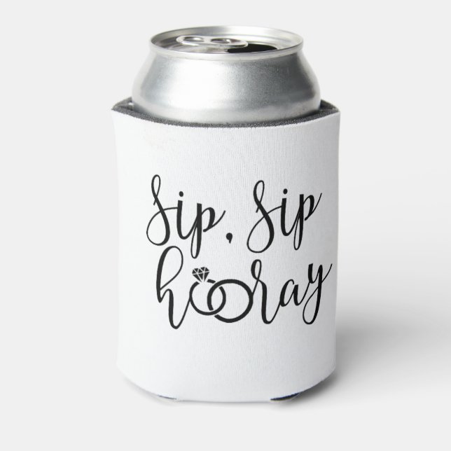 Sip Sip Hooray Bachelorette Party Can Cooler (Can Back)