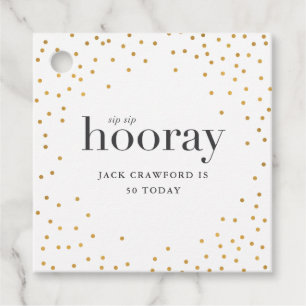 sip sip hooray birthday favour tags