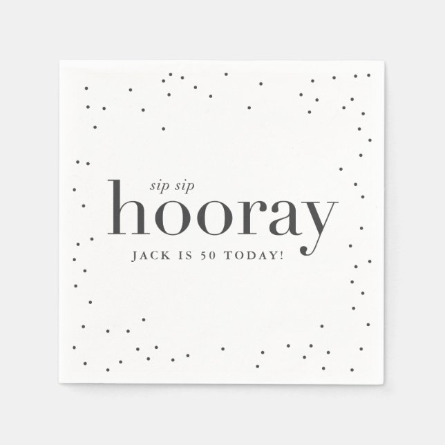 sip sip hooray birthday party napkin (Front)