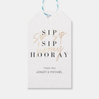 Sip Sip Hooray Black White Gold Engagement Party