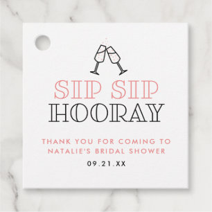 Sip Sip Hooray Bridal Shower Favour Tags