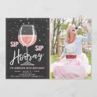Sip Sip Hooray Chalkboard Wine Adult Birthday