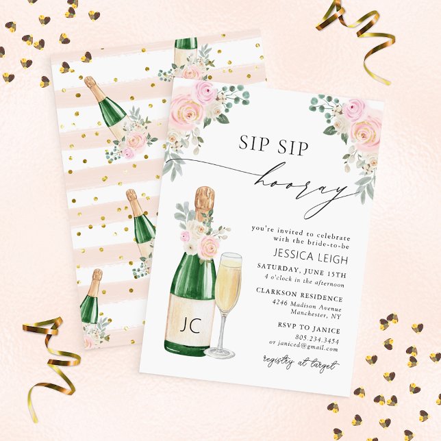 Sip Sip Hooray Champagne Bridal Show Invitation (Créateur téléchargé)