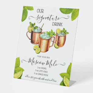 Sip, Sip Hooray Moscow Mule Signature Drink Recipe Pedestal Sign