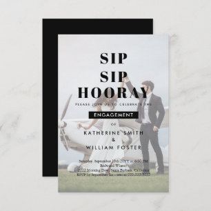 Sip Sip Hooray Photo background Engagement Party Save The Date