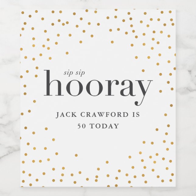 sip sip hooring bouteille d'anniversaire étiquette (Étiquettes simples)