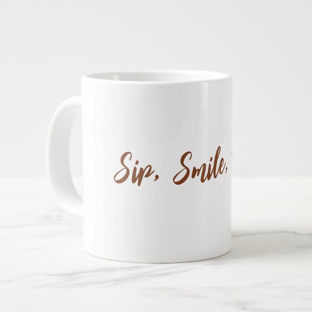  Sip, Smile, Repeat Large Coffee Mug (Front Left)