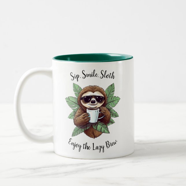 Sip Smile Sloth Drôle café Mug (Gauche)