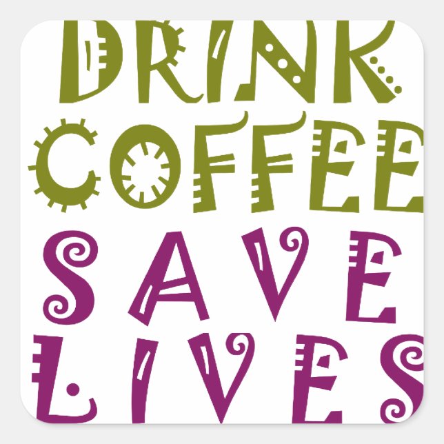  Sip, Snap Repeat Chasing Caffeine Selfies design Square Sticker (Front)