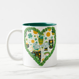 Sip Some Luck: Heart-Shaped St Patrick's Day Mug