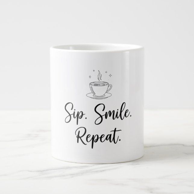 Sip. Souriez. Recommencer. Mug à café Pastel minim (Devant)