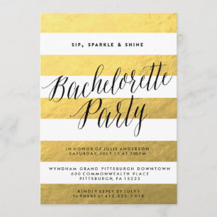 SIP, SPARKLE, SHINE BACHELORETTE Invitation PARTI