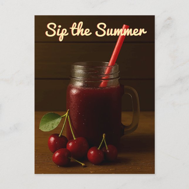 Sip the Summer – Cherry Juice Postcard (Front)