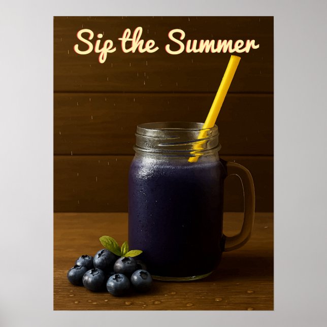 Sip the Summer – Refreshing Blueberry Juice Poster (Front)