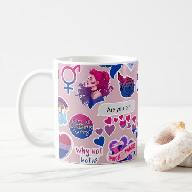 Sip with Pride  LGBTQ+ Affirmation Mug (With Donut)