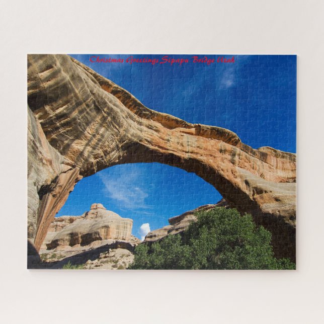Sipapu Bridge Utah. Christmas Greetings Jigsaw Puzzle (Horizontal)