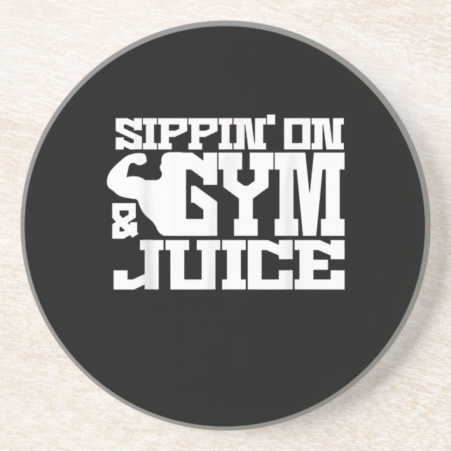 Sippin On Gym Juice - Mens Workout Shirts Funny Coaster (Front)