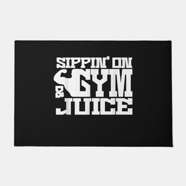 Sippin On Gym- Juice - Mens Workout Shirts Funny Doormat (Front)