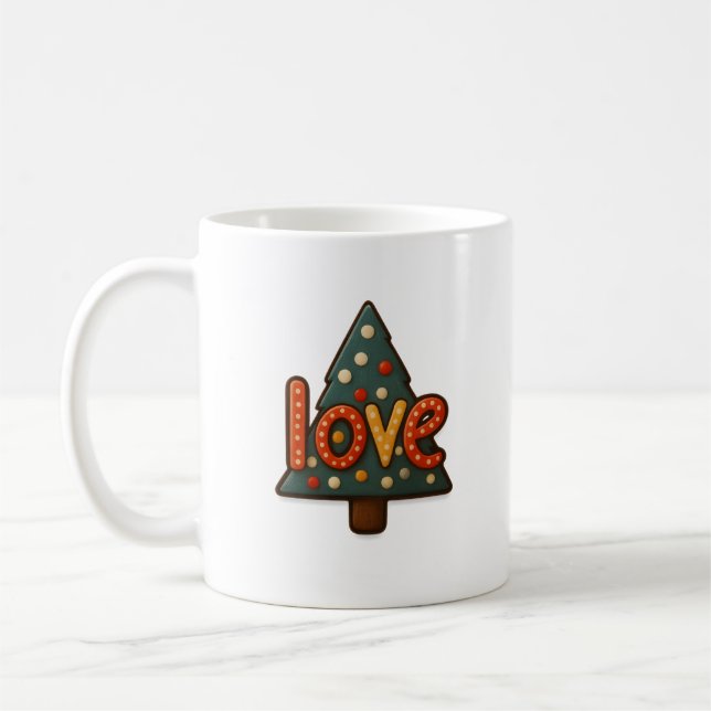 🎄 Sippin’ on Love – Holiday Mug with Heart ❤️☕ (Left)