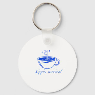 Sippin Survival" Minimalist Coffee Graphic Tee  Keychain