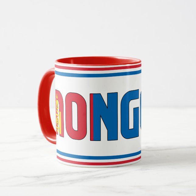 Sippin' with Mongolia Patriotic Coffee Mug (Front Left)