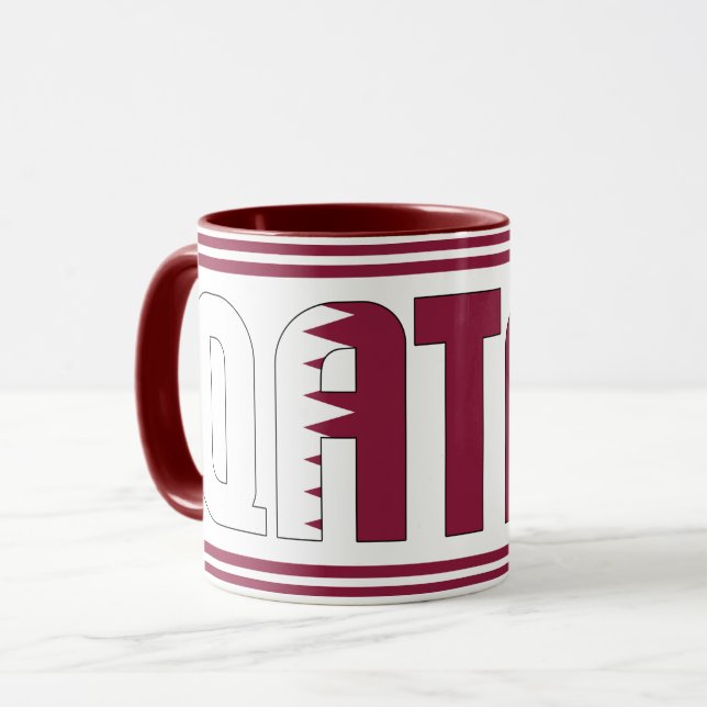 Sippin' with Qatar Patriotic Coffee Mug (Front Left)