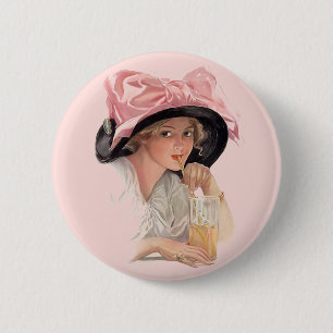 Sipping Soda 2 Inch Round Button